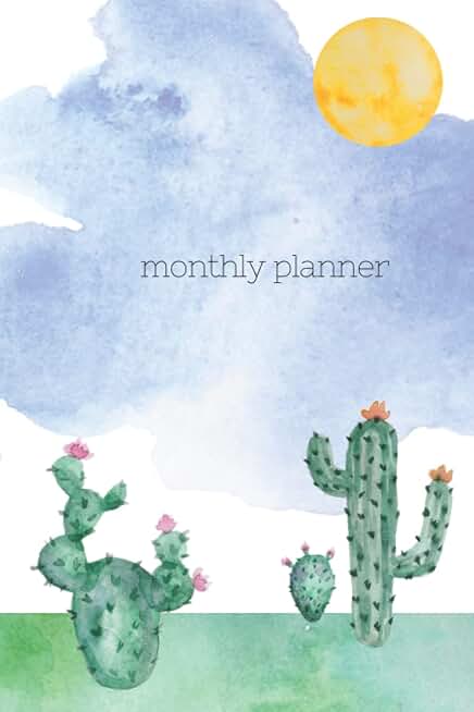 Watercolor Cactus Monthly Planner