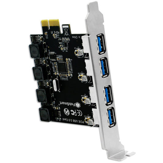 MODAIO 4-Port USB 3.0 PCIe Expansion Card for Windows PCs