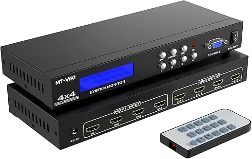 4x4 HDMI Matrix Switcher and Splitter 4K@30Hz
