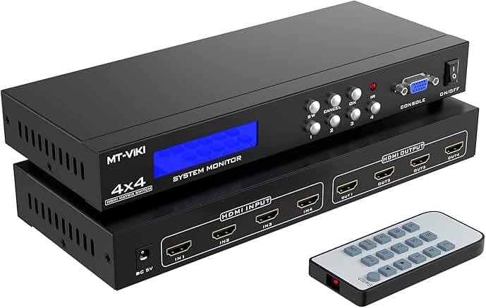 4x4 HDMI Matrix Switcher and Splitter 4K@30Hz