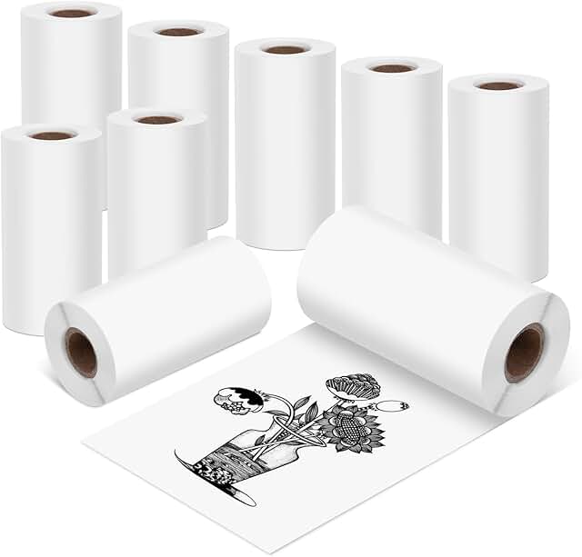9 Rolls of 57mm x 30mm White Thermal Paper for Mini Printers