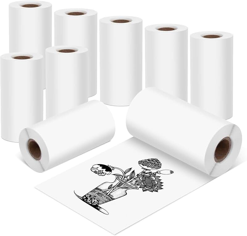 9 Rolls of 57mm x 30mm White Thermal Paper for Mini Printers