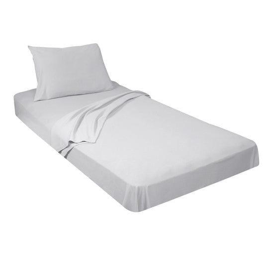 College Dorm 100% Jersey Knit Cotton Twin Extra Long Sheets Fitted, Flat,Sets) 4 Piece Set White