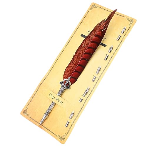 Antique Metal Dip Pen with 5 Extra Nibs