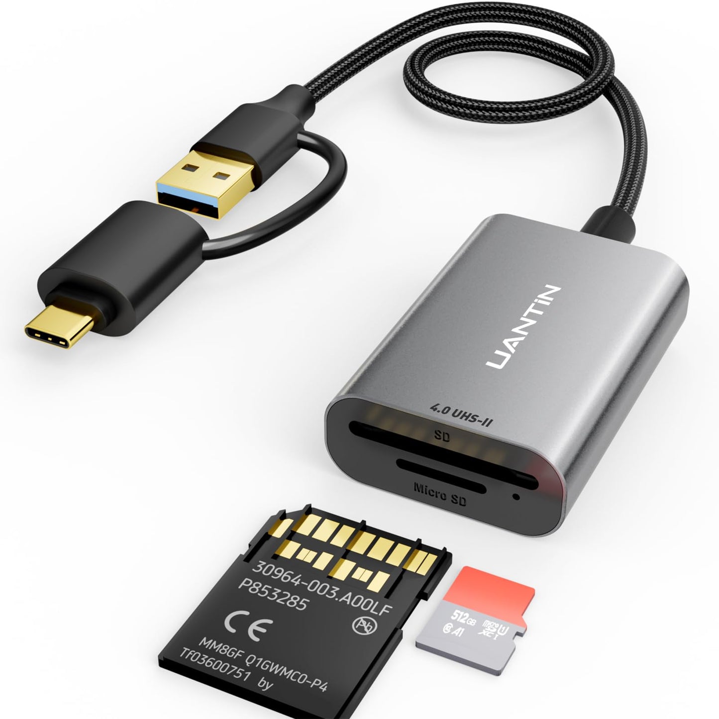 High-Speed 2-in-1 USB C SD Card Reader