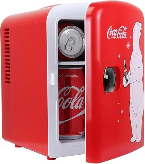 Small Portable Polar Bear Mini Fridge for Bedroom Office Dorm