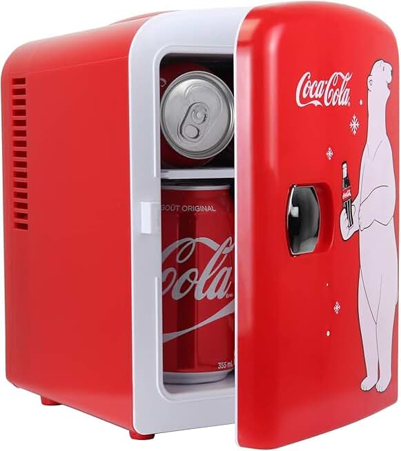 Small Portable Polar Bear Mini Fridge for Bedroom Office Dorm