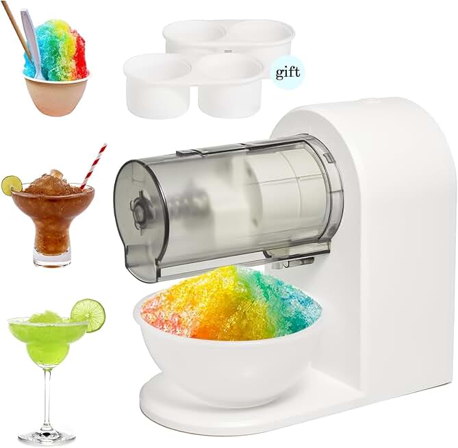 Electric Snow Cone Shaver with Ice Molds for Kids and Home