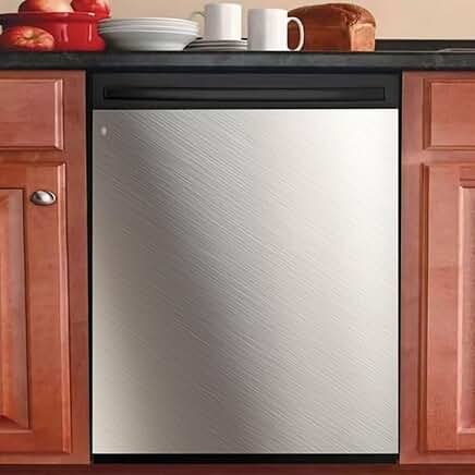 White stainless steel dishwasher magnet cover, 23x26 inches