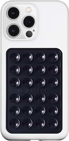 Large Silicone Suction Phone Holder, Strong Grip, Black