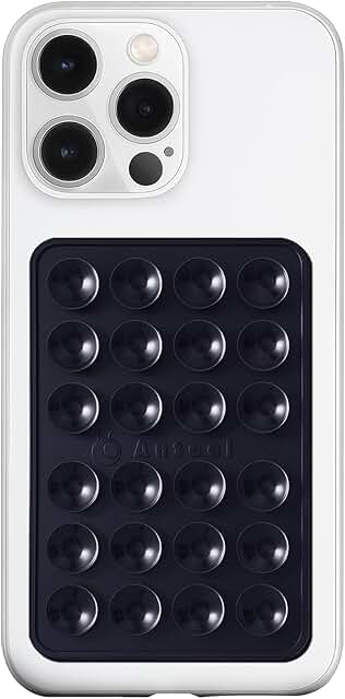 Large Silicone Suction Phone Holder, Strong Grip, Black