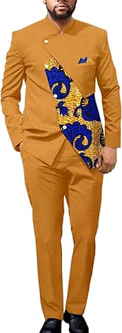 Slim Fit African Men’s Suit with Jacket and Pants
