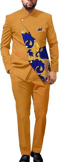 Slim Fit African Men’s Suit with Jacket and Pants