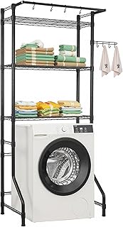 Three-tier over washer and dryer storage shelf