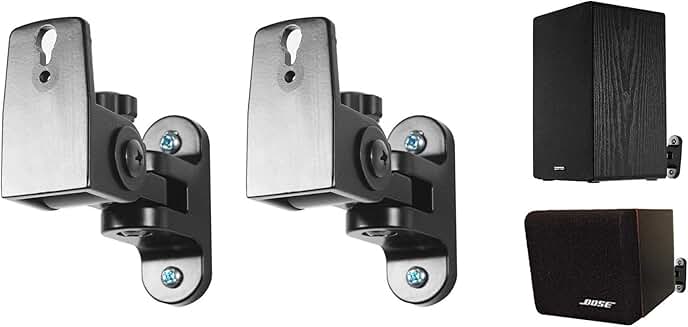 Wall Mount Swivel Brackets for Satellite and Bookshelf Speakers
