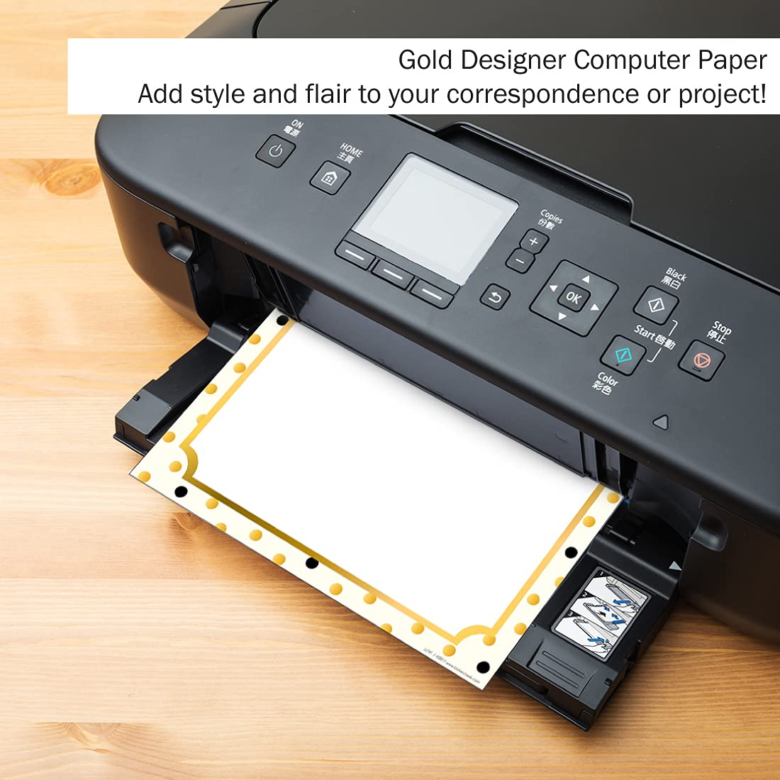 Gold Decorative Printer Paper, 8.5 x 11, 50 Sheets