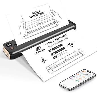 Wireless portable thermal printer for travel and office