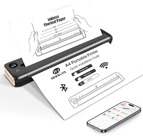Wireless portable thermal printer for travel and office