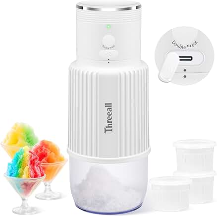Portable Cordless Snow Cone Ice Shaver with Reusable Molds