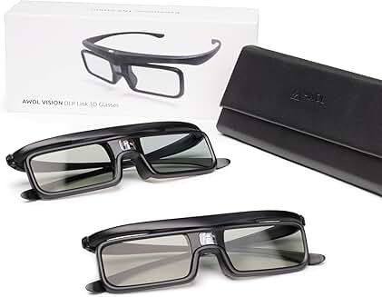 Rechargeable 3D Glasses for DLP-Link Projectors (2 Pack)