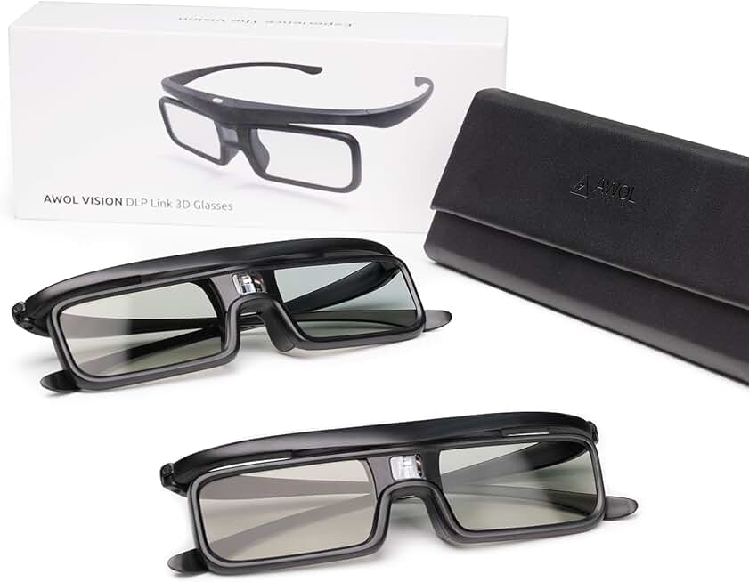 Rechargeable 3D Glasses for DLP-Link Projectors (2 Pack)