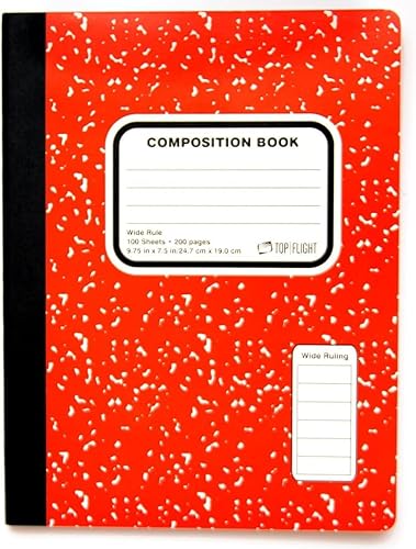 Colored Marble Composition Book, 100 Sheets, Wide Rule