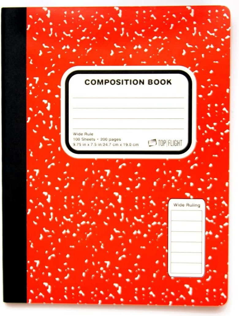 Colored Marble Composition Book, 100 Sheets, Wide Rule