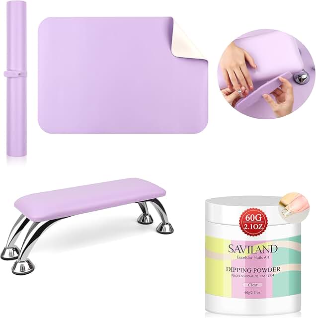 Clear Dip Powder and Arm Rest for Nails