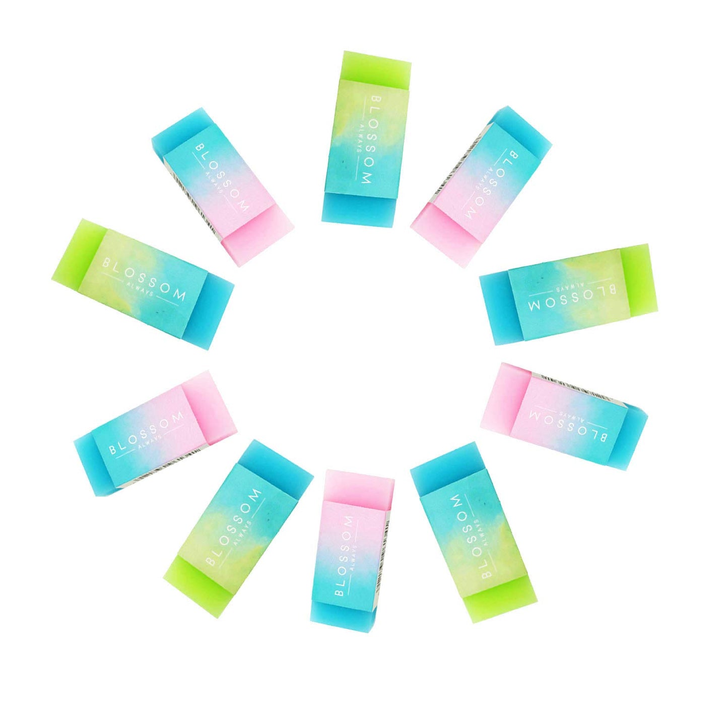 Set of 10 Colorful Fruit Scented Erasers