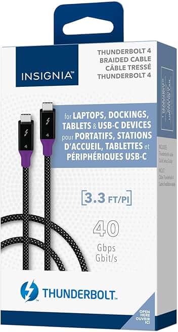 3.3ft 240W Thunderbolt 4 USB-C to USB-C Cable