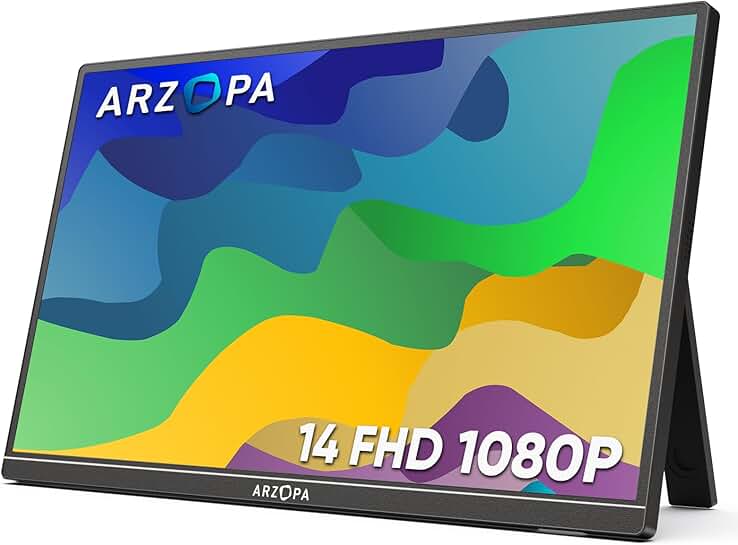 14-inch ultra-slim portable monitor with dual speakers