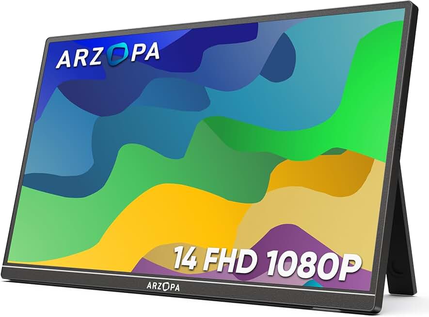 14-inch ultra-slim portable monitor with dual speakers
