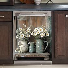 Vintage Daisy Magnetic Cover for Dishwasher and Appliances
