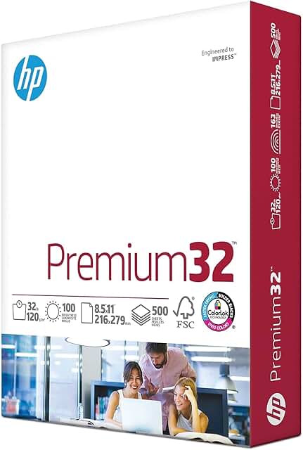 Premium 8.5 x 11 Paper, 32 lb, 500 Sheets