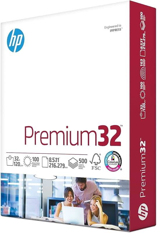 Premium 8.5 x 11 Paper, 32 lb, 500 Sheets