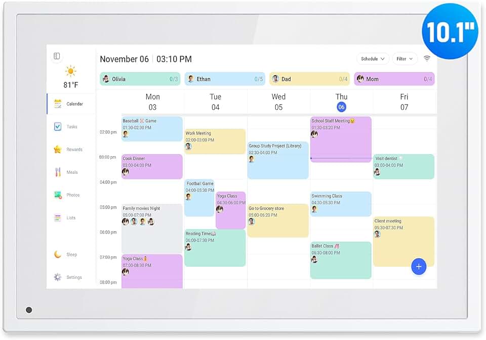 10.1 Inch Touchscreen Digital Calendar and Chore Chart