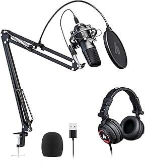 Microphone and Headphone Set for Studio Recording