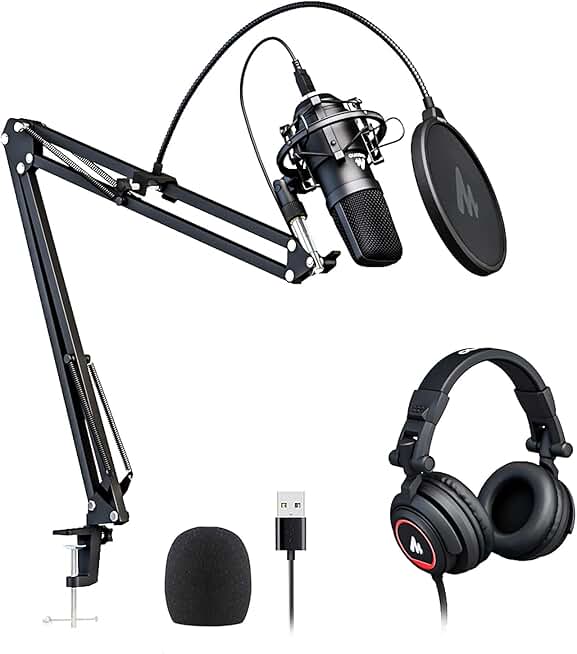 Microphone and Headphone Set for Studio Recording