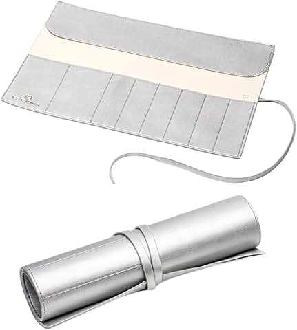 Travel Makeup Brush Roll for Women, Holds 10 Brushes