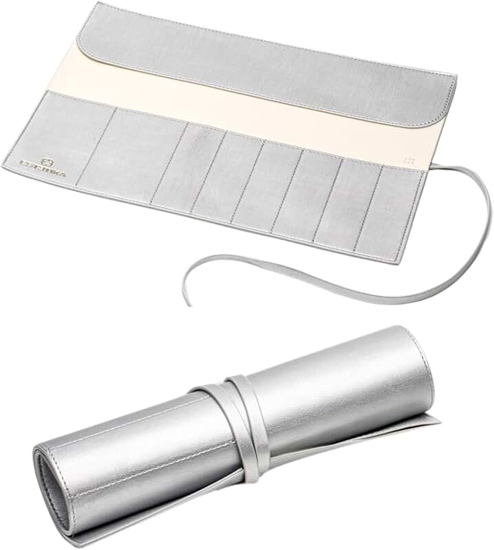 Travel Makeup Brush Roll for Women, Holds 10 Brushes