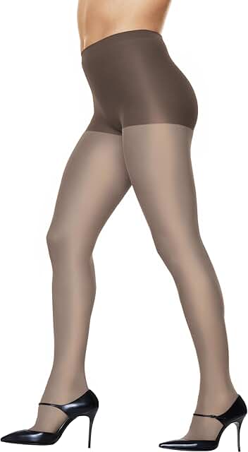 Women's Sheer Tights with Control Top and Enhanced Toe