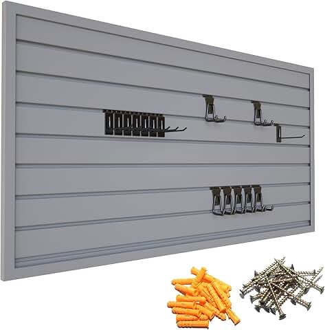 Gray 2x4 ft PVC Slat Wall Panel for Garage Storage