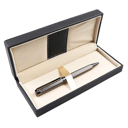 Refillable 0.7mm black ink metal ballpoint pen with gift box