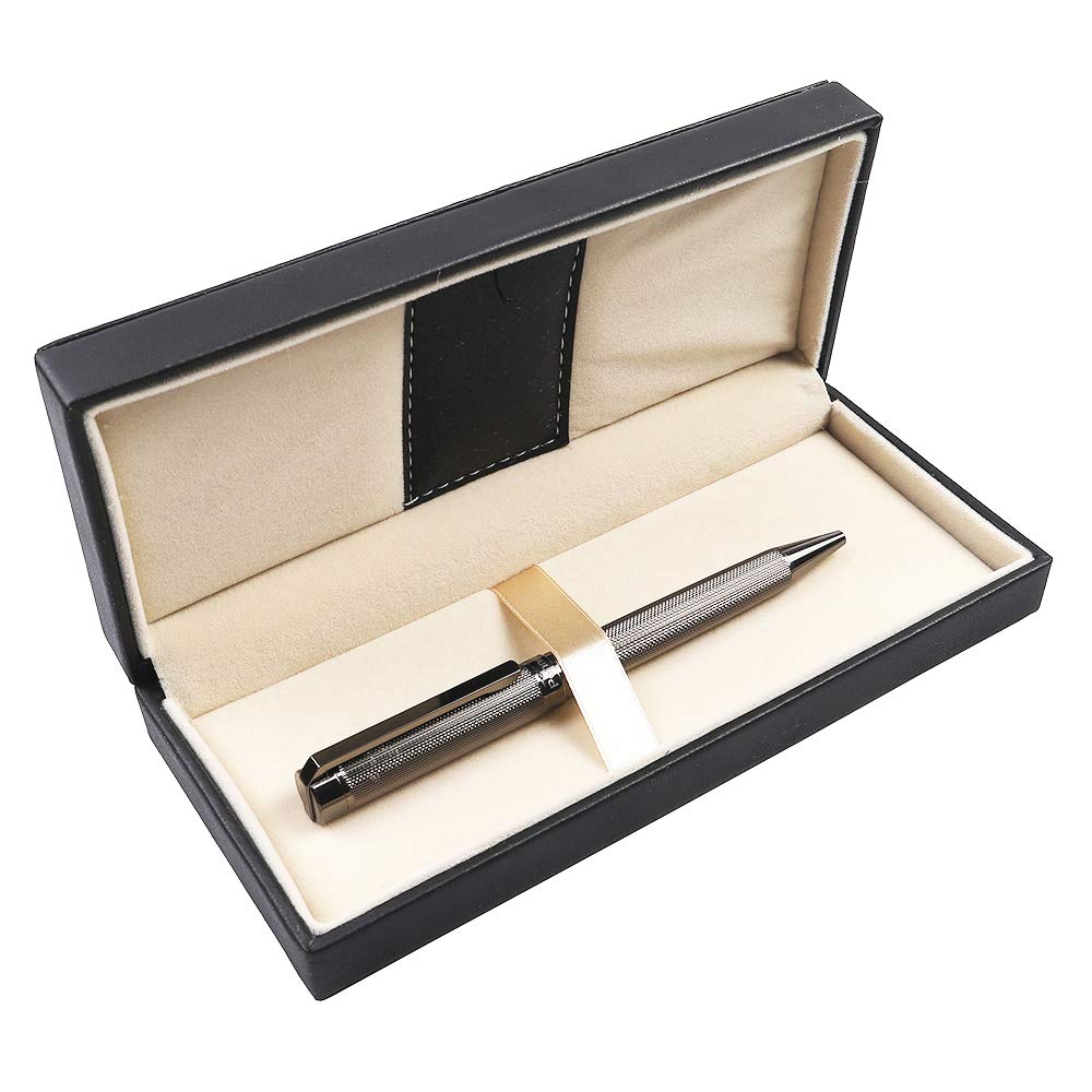 Refillable 0.7mm black ink metal ballpoint pen with gift box