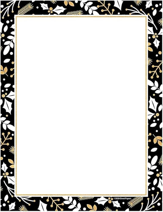 Winter Candy Canes Holiday Stationery Letterhead, 50 sheets