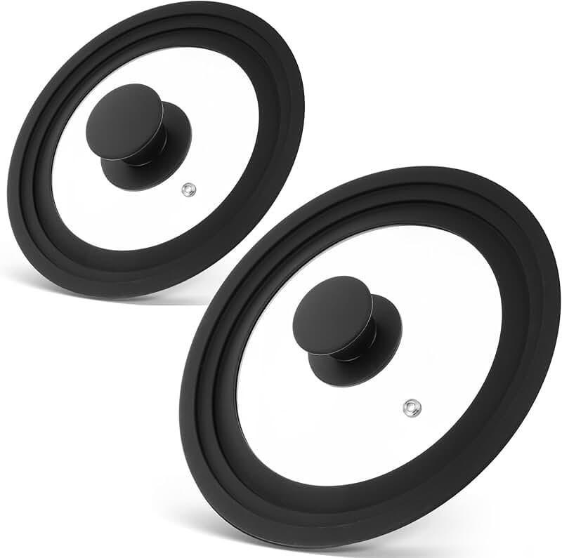 Set of 2 universal glass lids for various pot sizes