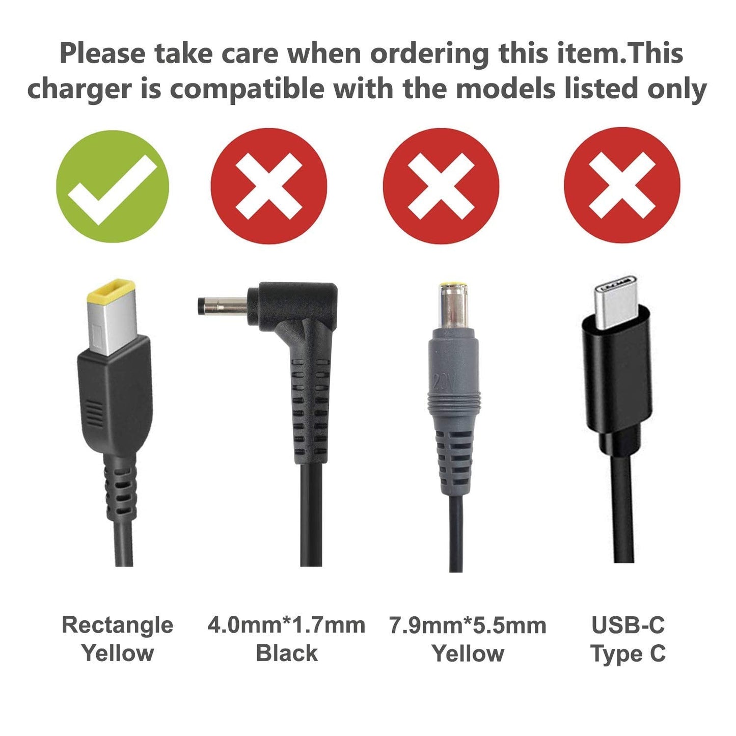 AC Adapter Charger for Lenovo Thinkpad 11e, Yoga 11e Chromebook