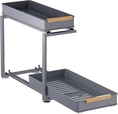 Pull Out Under Sink Organizer with 2 Tiers