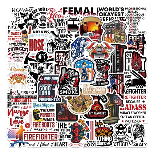 50 Firefighter Thin Red Line Stickers for Various Items