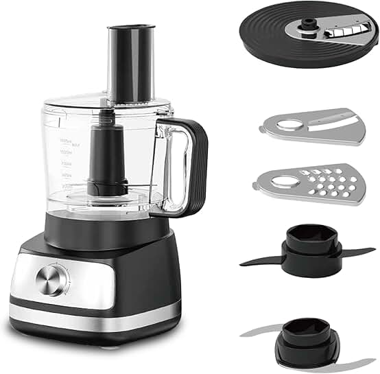 5-in-1 Food Processor with 1.5L Bowl and 4 Speeds